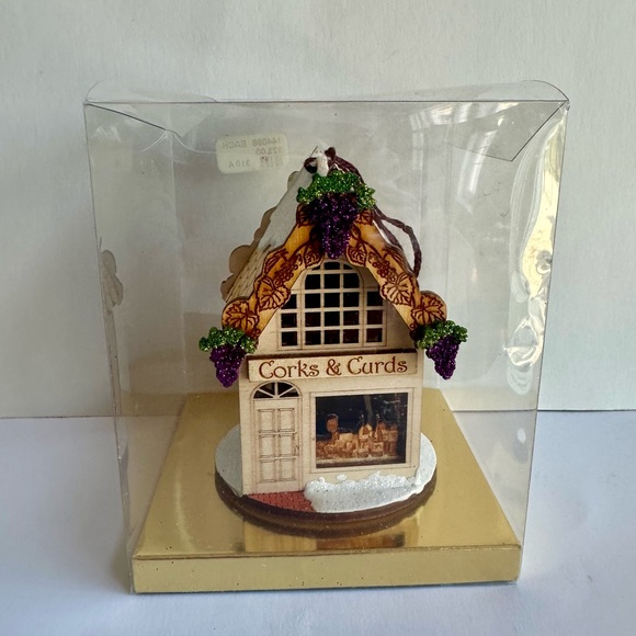 Holiday Ginger Cottage Ornament Wine & Cheese - Picture 2 of 7